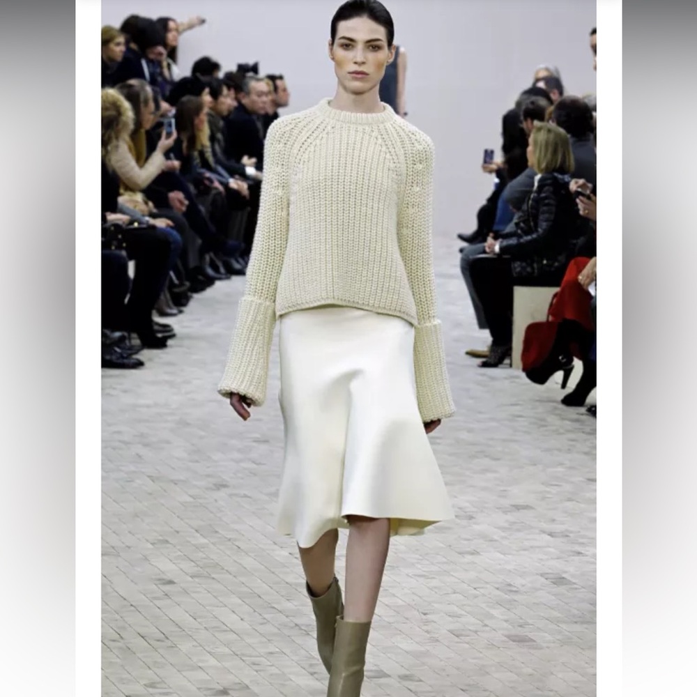 CELINE PHOEBE PHILO A/W 2013 RUNWAY CREAM KNIT SWEATER Size XS